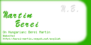 martin berei business card